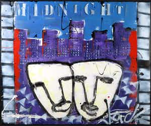 Jack Liemburg - Gemengde techniek op doek, Midnight (Groot) verkocht voor € 100!