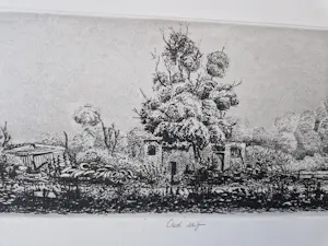 Gerard van Rooy - grote "panorama" Ets (vd drukker) "oud Erf" - beperkte oplage (28/75) kaufen? Bieten Sie von 40!