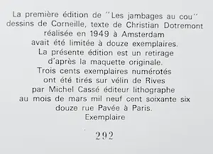 Corneille - Les jambages au cou (herdruk 1966), met tekst van Christian Dotremont kopen? Bied vanaf 50!