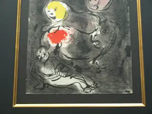 Marc Chagall - Ingelijst , Litho , Le Prophète Daniel avec les lions – Lijst, 76½ x 66½ cm. kopen? Bied vanaf 100!
