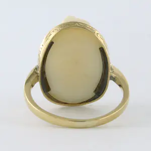 14k gouden ring bezet met een camee - ringmaat 17.5(55) kopen? Bied vanaf 200!