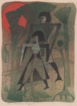 Harry van Kruiningen - kleurenlitho - 'Achnaton' - 1953 kopen? Bied vanaf 49!