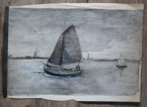 Peter Nagel - Aquarel - 1972 kopen? Bied vanaf 45!