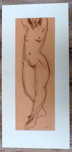 Will Leewens - krijttekening op papier: naakt - 1952 verkocht voor € 75!