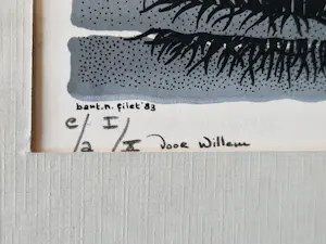 Bart Filet - erg mooie en in zeer kleine oplage (E.A. /10) gemaakte Litho "Vissers" kopen? Bied vanaf 34!