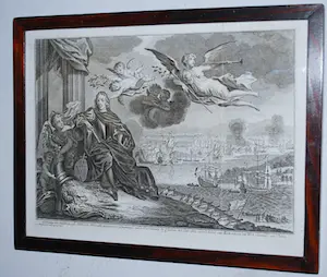 Simon Fokke - De slag bij Chatham 1667 - ets naar het schilderij van Jan de Baen kopen? Bied vanaf 45!