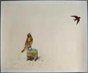 AcheterTh.W.L. de Pree - “beter 1 zwaluw in de lucht dan de lucht van 10 kanaries” - gesigneerde litho? Enchérissez de 49!