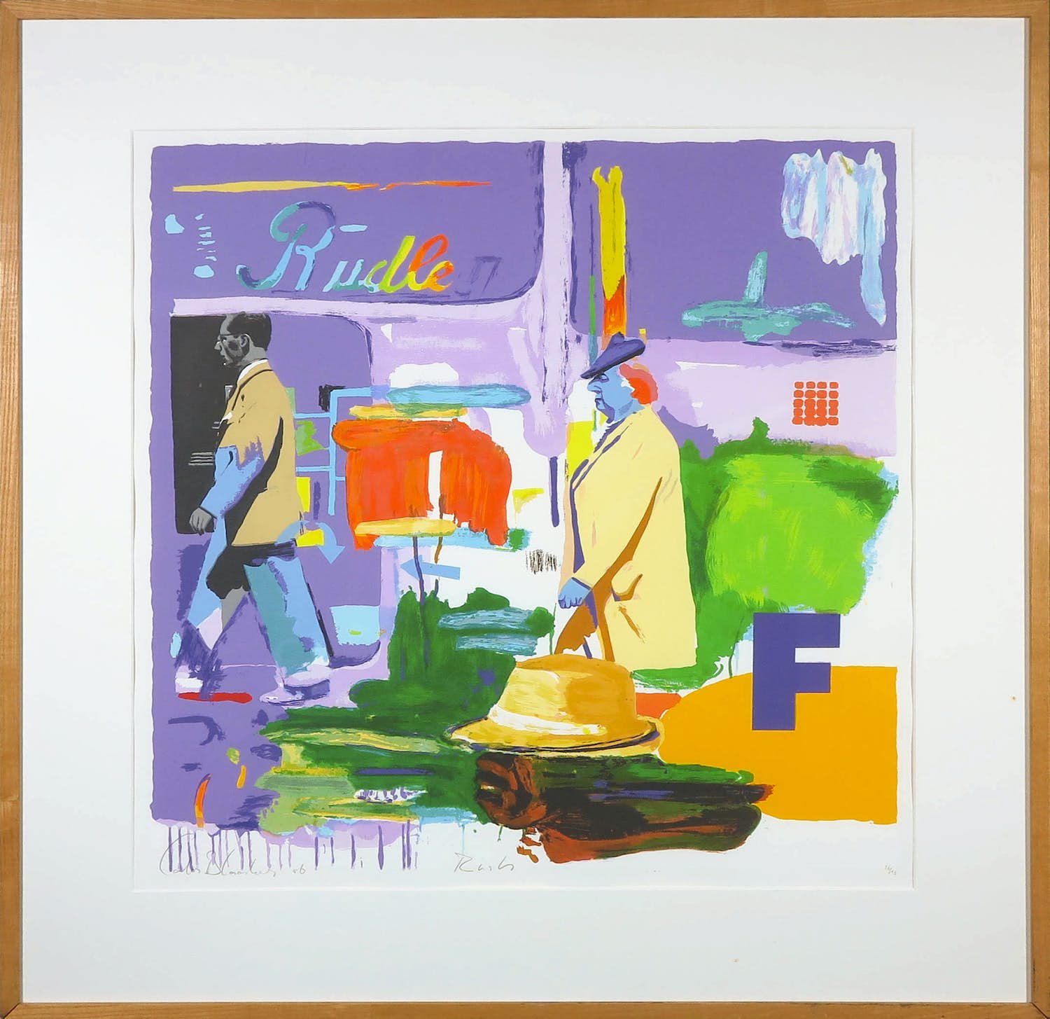 Carlos Blaaker - Zeefdruk, Rush - Ingelijst verkocht voor € 50!