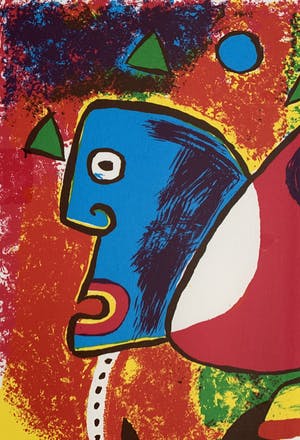 Clemens Briels - Kleurenzeefdruk | 'Zonder titel' | 1995 (INGELIJST) kopen? Bied vanaf 100!