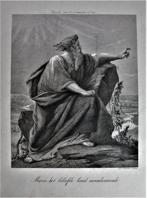Niet of onleesbaar gesigneerd - Mozus op de Berg - Gravure en Reliëf van/naar J.F.C. Reckleben (1819 - 1879) kopen? Bied vanaf 1!