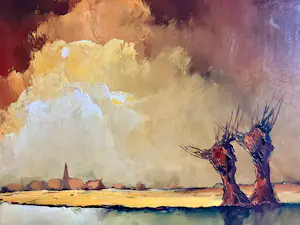 Leo Jordaens - Twee knotwilgen aan het water. kopen? Bied vanaf 70!