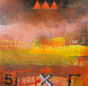 Theo Koster - Zeefdruk en collage op doek, Zonder titel (met ophangsysteem) kopen? Bied vanaf 35!