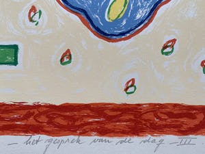Keimpe Kootstra - Kleurenzeefdruk | 'Het gesprek van de dag III' - 1999 kopen? Bied vanaf 45!