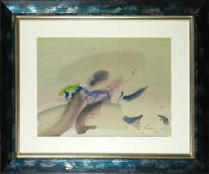 Hugo de Clercq - Aquarel, Figuratief intimistisch werk - Ingelijst verkocht voor € 70!