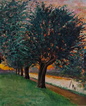 Janus de Winter - ´Bomenrij langs een rivier´ kopen? Bied vanaf 100!