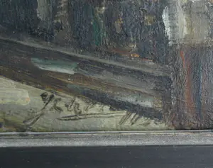 Niet of onleesbaar gesigneerd - Olieverf op doek , Aan de kade - ingelijst kopen? Bied vanaf 1!