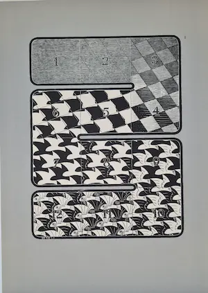 M.C. Escher - Regelmatige vlakverdeling I - originele houtgravure - 1958 kopen? Bied vanaf 350!