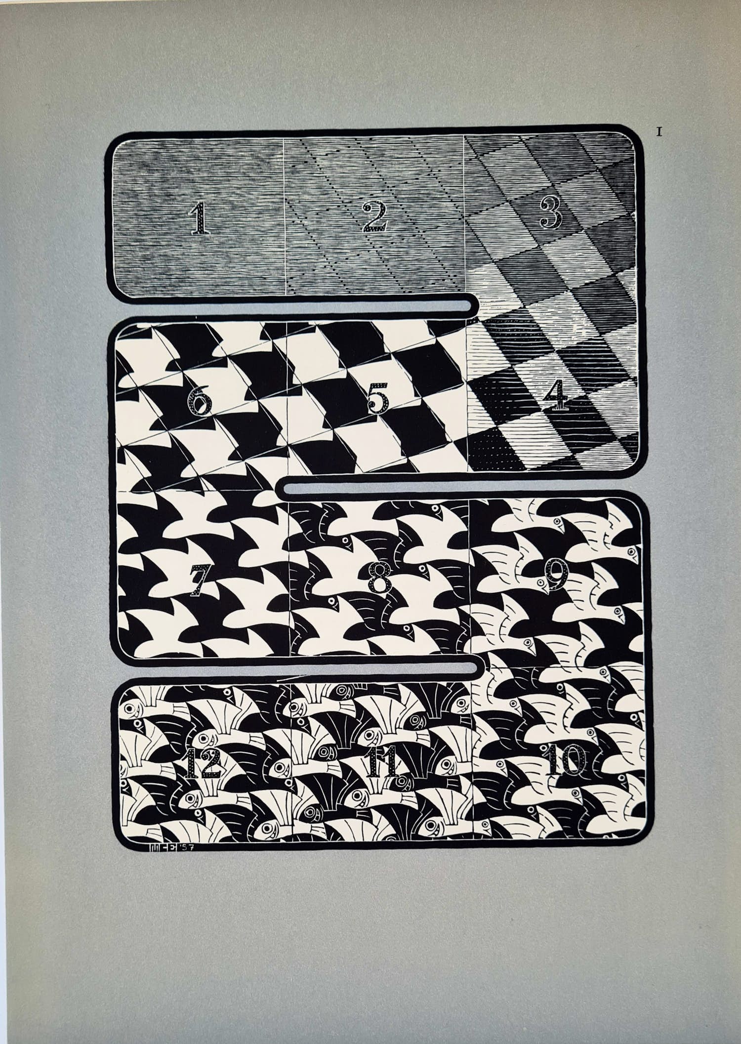 M.C. Escher - Regelmatige vlakverdeling I - originele houtgravure - 1958 kopen? Bied vanaf 350!