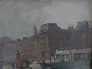 Evert-Jan Ligtelijn - 2x Stadsgezicht Antwerpen en Larens Interieur kopen? Bied vanaf 400!