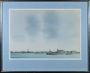 Ciano Siewert - Aquarel, Gezicht op Willemstad - Ingelijst verkauft für € 60!