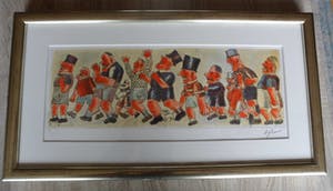 Franz Borghese - Aquatint ets, Titel, Raduno sportivo. kopen? Bied vanaf 175!