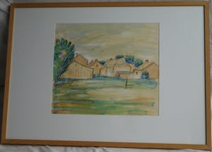 Anton Lutgerink - Ingelijste gouache, Vroege ochtend – gesigneerd - 1980 kopen? Bied vanaf 40!