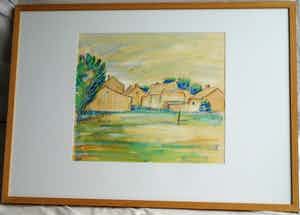 Anton Lutgerink - Ingelijste gouache, Vroege ochtend – gesigneerd - 1980 verkocht voor € 40!