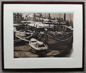 Willem Witsen - Turfschepen in de Oude Schans kopen? Bied vanaf 975!