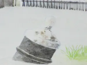 Jos van den Berg - Kanaal en havenbolwerk bij Veere - Tekening/aquarel kopen? Bied vanaf 1!