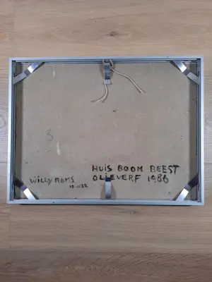 Willy Rams - Huis Boom Beest - Olieverf op paneel kopen? Bied vanaf 25!