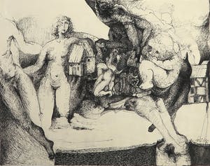 Franscz Witte - Pentekening, Zonder titel kopen? Bied vanaf 35!