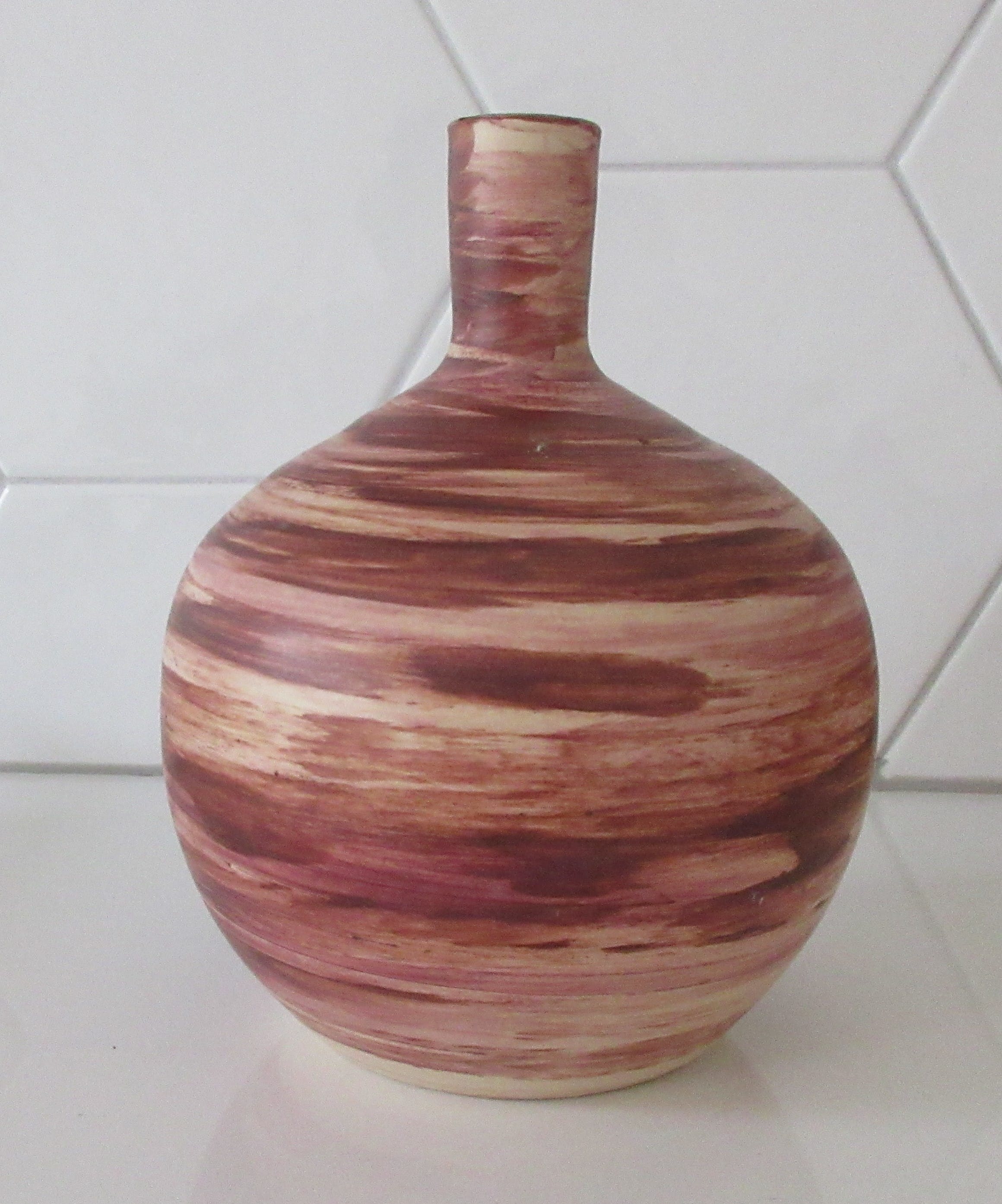 Adrie Moerings - Rood wit Studio Keramische vaas model V7 kopen? Bied vanaf 1!