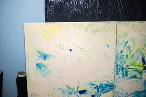 Dominik Smolik - Diptych Naples Yellow Red Light Impasto kopen? Bied vanaf 1!