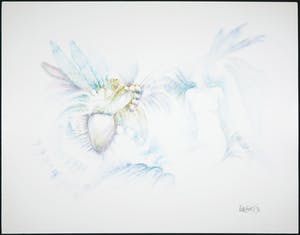 Victor Linford - Gemengde techniek op papier (op karton), Naakt in surrealistische compositie kopen? Bied vanaf 1!