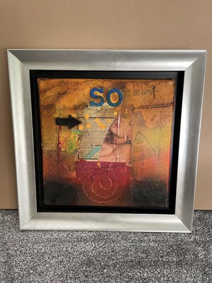 Theo Koster - Collage op doek - So - Ingelijst kopen? Bied vanaf 35!