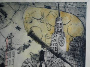 Margit Willems - Zeer grote ingelijste ets , When you dance, you do not Tango – 1989 - nr. 5 / 7 kopen? Bied vanaf 100!