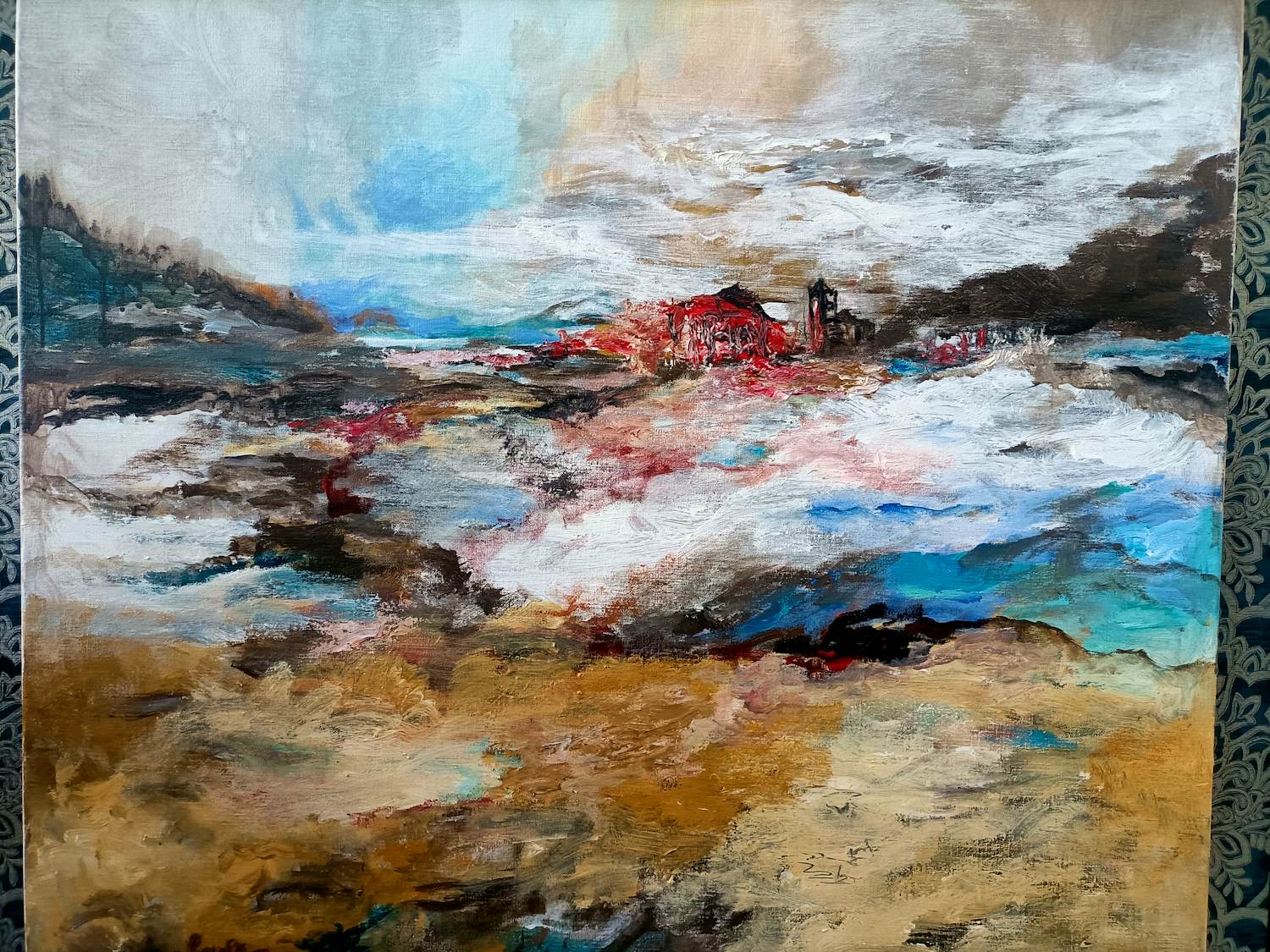Onbekend - 100x100 abstract Landscape verkocht voor € 80!