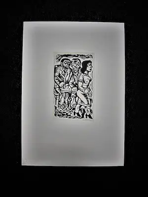Lou Strik - Grote Hout/Linosnede zelfportret "Vrouwelijk schoon" potloodgesigneerd kopen? Bied vanaf 21!