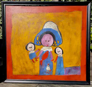 Giovanni Vetere - A spettano Gl’iospeti, olieverf fresco op koper (ingelijst, groot!) kopen? Bied vanaf 1!