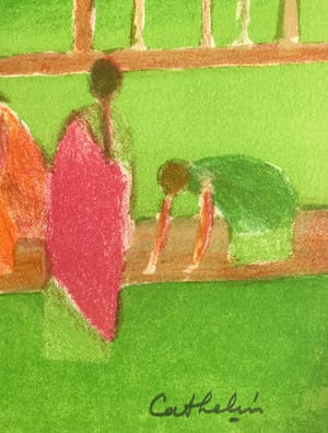 Bernard Cathelin - Mooie kleurrijke litho - 'Risière à Ceylon' - Gesigneerd - 1972 kopen? Bied vanaf 85!