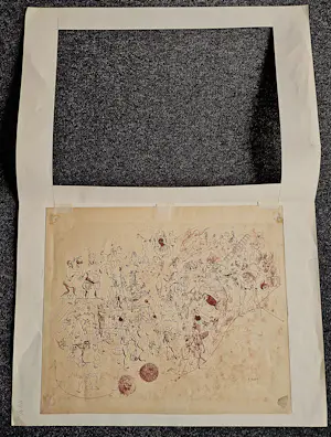 Tonny Kristians - Grote "james Ensor" rode INKT tekening "duivels en demonen" - ca. 1935 - gesign kopen? Bied vanaf 60!