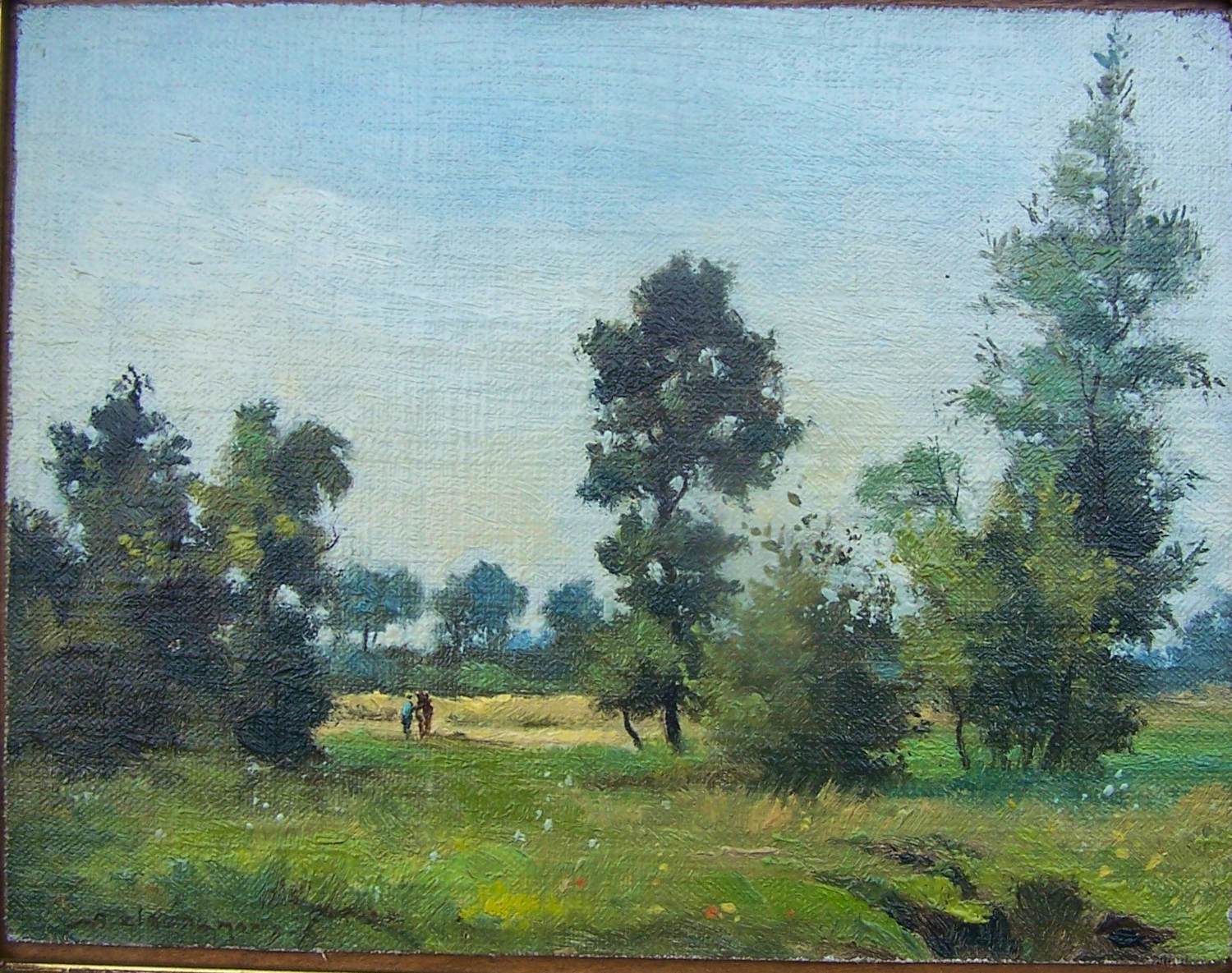 Adrien Glaudemans - Landschap met weide en bomen. kopen? Bied vanaf 100!