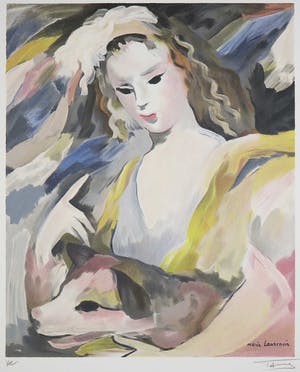 Marie Laurencin - Litho, Vrouw met hond / Orphelins d'Auteuil kopen? Bied vanaf 1!