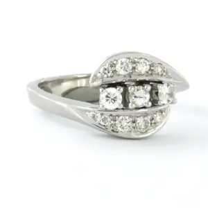 Witte BWG ring met briljant geslepen diamant tot. circa 0.36 karaat 4.7 gram kopen? Bied vanaf 500!