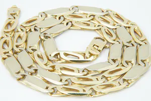 Lang & Massief (115g) bicolor 14Krt gouden Figaro collier - herenmodel - gekeurd kopen? Bied vanaf 2860!