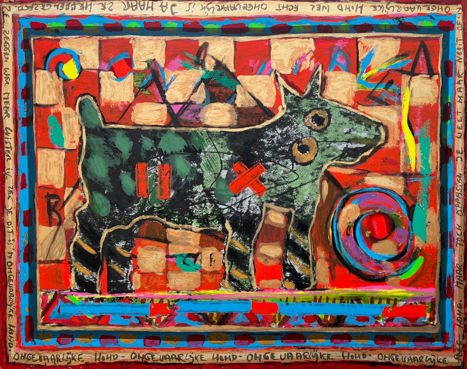 Eric Toebosch - handgesigneerde zeefdruk | 'Ongevaarlijke hond'| 1993 kopen? Bied vanaf 1!