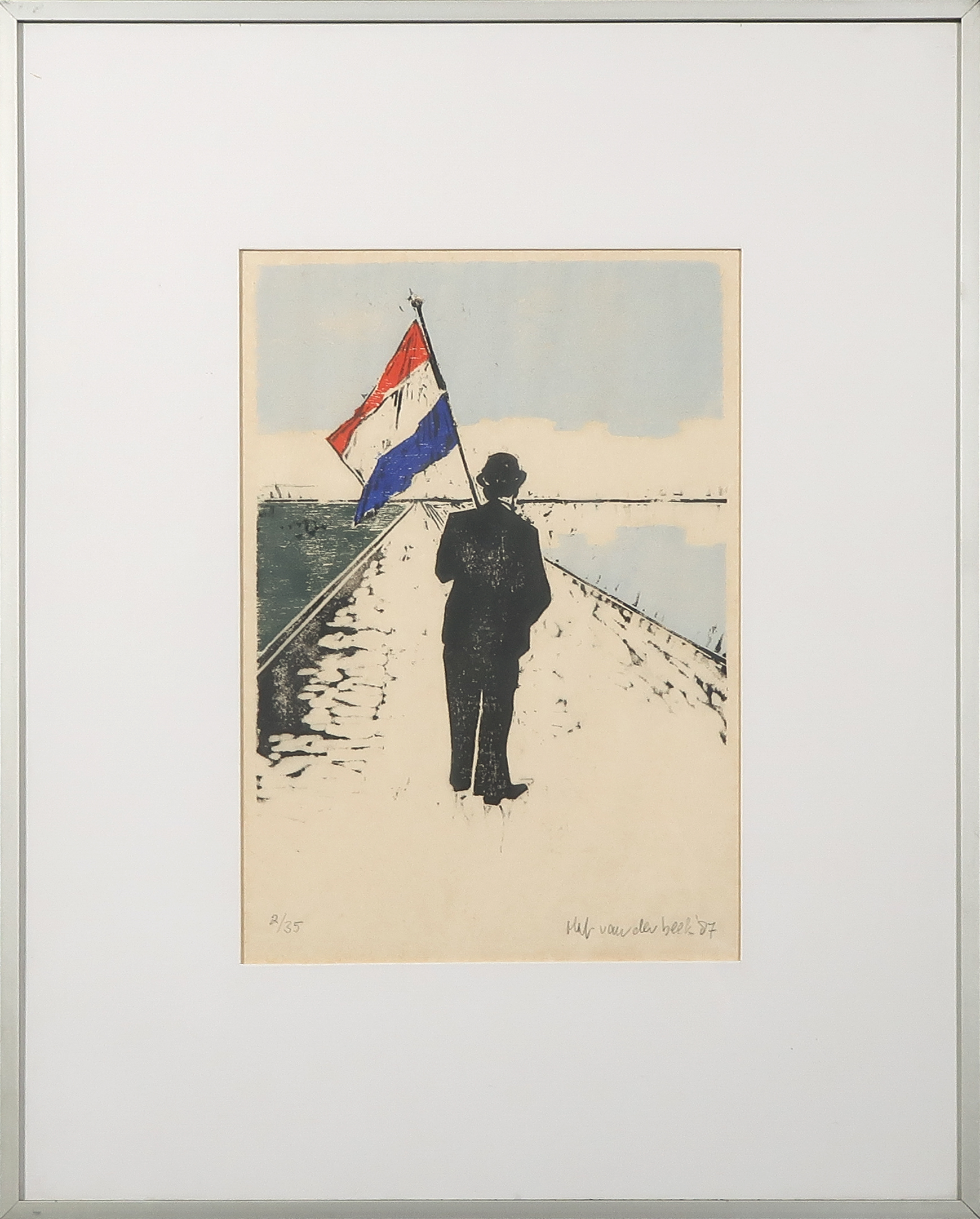 Olaf van der Beek - Houtsnede, Zonder titel - Ingelijst  kopen? Bied vanaf 20!