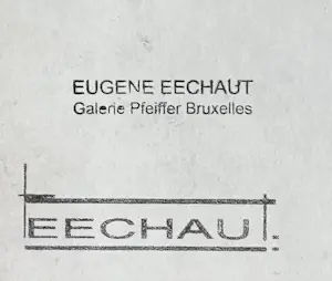 Eugène Eechaut - Prächtiges farbenfrohes abstraktes Gemälde von 1975 – Ausstellung in der Pfeiffer Gallery kopen? Bied vanaf 60!