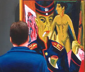 Gerard Boersma - Self Portrait As A Soldier (Zelfportret met zelfportret Ernst Ludwig Kirchner) kopen? Bied vanaf 400!