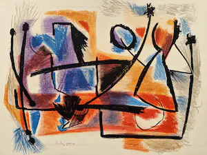 Jacques Colas-Guerin - Frankrijk 1962 - Unica Lithografie (7 ex) - composition nr2 - potloodges. kopen? Bied vanaf 37!